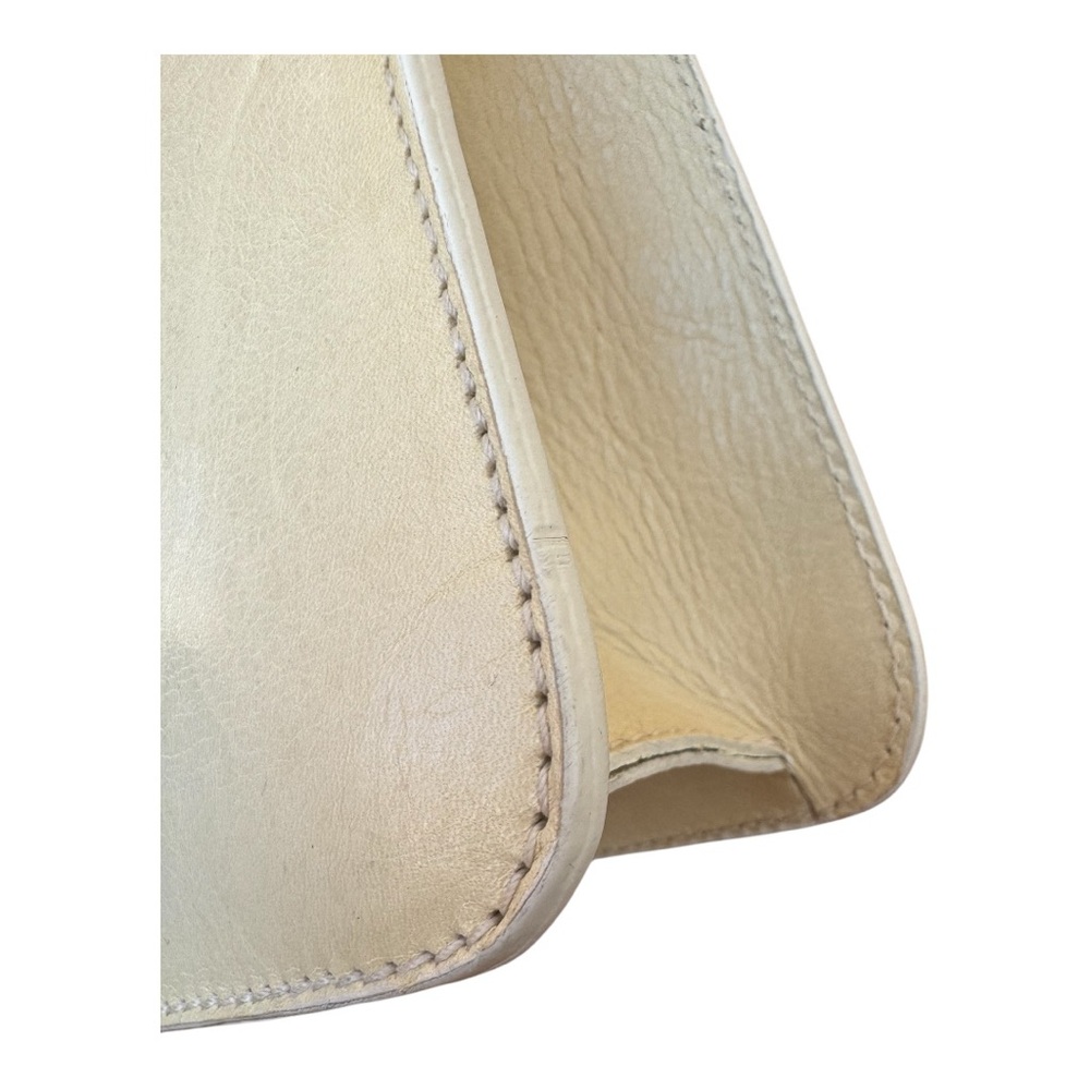 Furla Rare Authentic Y2K 90s Shoulder Mini Tote Bag in Cream Leather - Picture 12 of 13